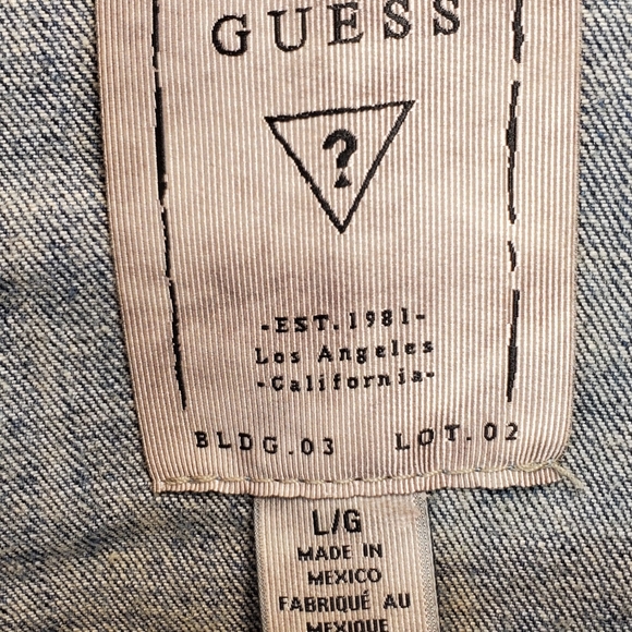 Guess Fitted Denim Jean Jacket, Size L - Picture 8 of 12